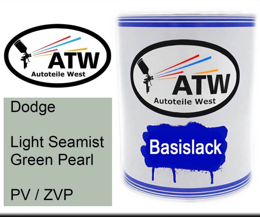 Dodge, Light Seamist Green Pearl, PV / ZVP: 1L Lackdose, von ATW Autoteile West.